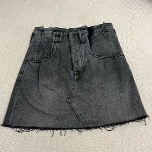Free People black denim skirt